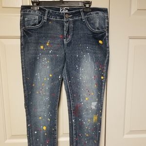 Klip Paint Splatter Print Skinny Jeans